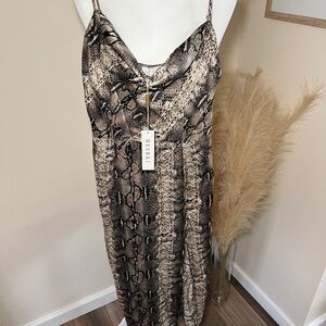 MESHKI snake print dress